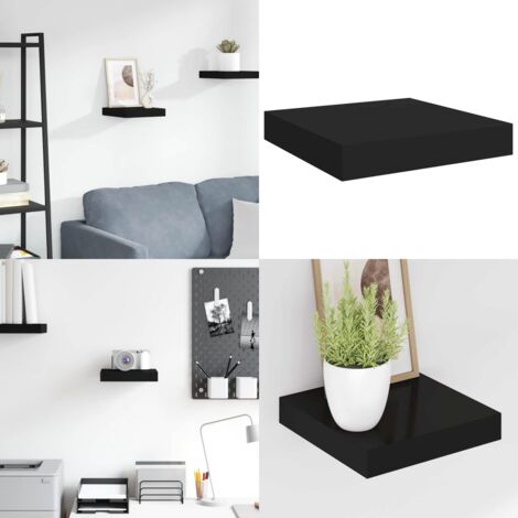 Scaffale a Parete Nero 23x23,5x3,8 cm in MDF - Scaffale a parete - Supporto per oggetti