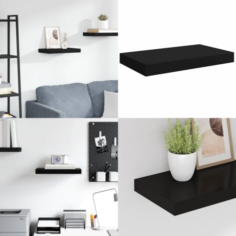 Scaffale a Parete Nero 40x23x3,8 cm in MDF - Scaffale a parete - Supporto espositivo