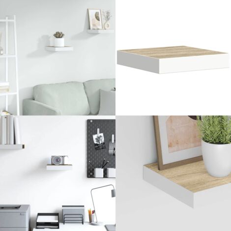 Scaffale a Parete Rovere e Bianco 23x23,5x3,8 cm in MDF - Scaffale a parete - Scaffale in mdf