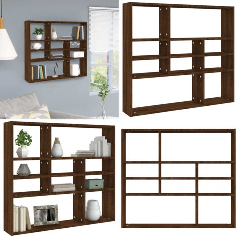Scaffale a Parete Rovere Marrone 90x16x78 cm Legno Multistrato - Scaffale in legno - Scaffale decorativo