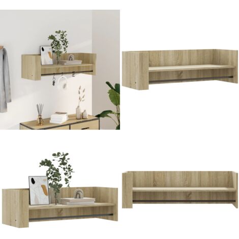 Scaffale a Parete Rovere Sonoma 100x35x30,5cm Legno Multistrato - Scaffale in legno - Scaffale in legno multistrato