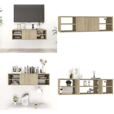 Scaffale a Parete Rovere Sonoma 102x30x29 cm Legno Multistrato - Scaffale in legno - Scaffale rovere