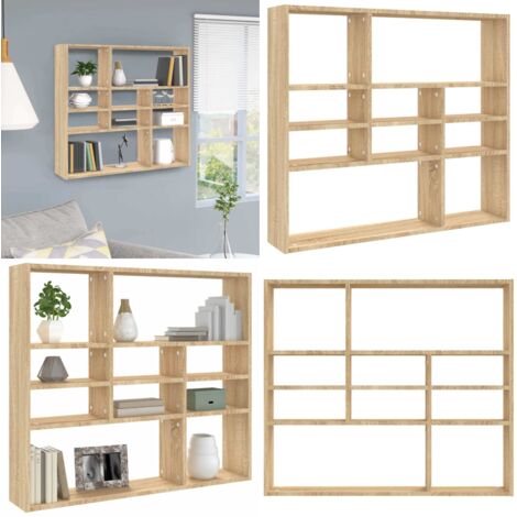 Scaffale a Parete Rovere Sonoma 90x16x78cm in Legno Multistrato - Scaffale in legno - Scaffale rovere