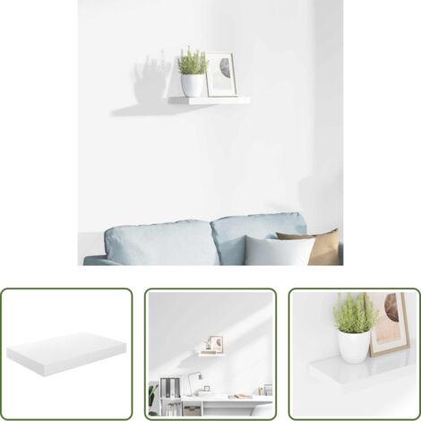 Scaffale a parete -  Scaffale a Parete Bianco Lucido 40x23x3,8 cm in MDF