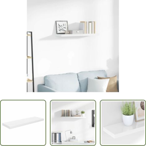 Scaffale a parete -  Scaffale a Parete Bianco Lucido 80x23,5x3,8 cm in MDF
