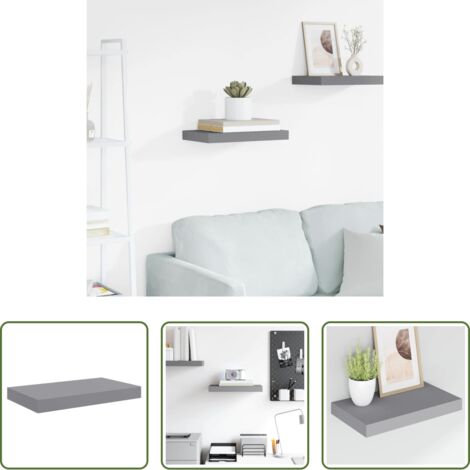 Scaffale a parete -  Scaffale a Parete Grigio 40x23x3,8 cm in MDF