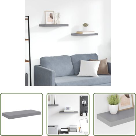 Scaffale a parete -  Scaffale a Parete Grigio 50x23x3,8 cm in MDF