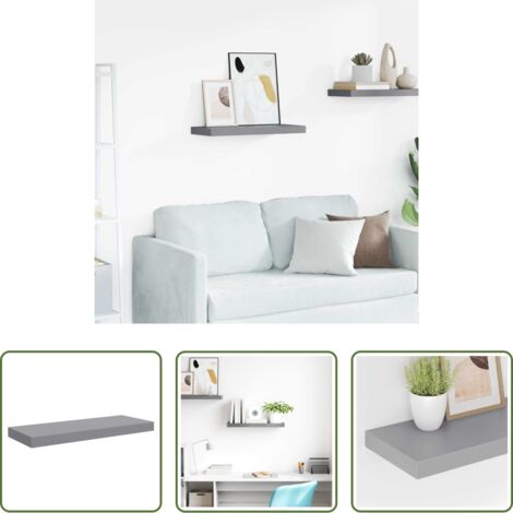 Scaffale a parete -  Scaffale a Parete Grigio 60x23,5x3,8 cm in MDF