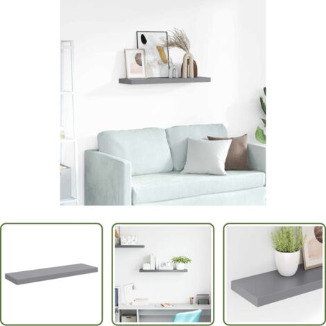 Scaffale a parete -  Scaffale a Parete Grigio 80x23,5x3,8 cm in MDF