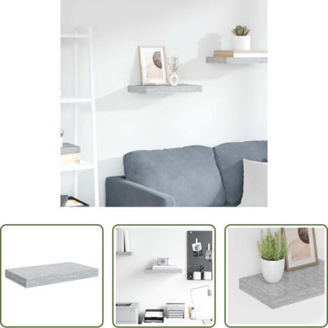 Scaffale a parete -  Scaffale a Parete Grigio Cemento 40x23x3,8 cm in MDF