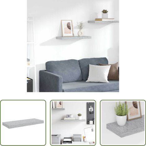 Scaffale a parete -  Scaffale a Parete Grigio Cemento 60x23,5x3,8 cm in MDF