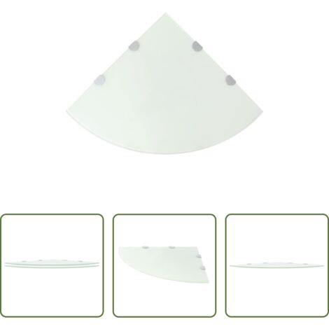 Scaffale a Parete -  Scaffali Angolari 2 pz Supporti Cromati e Vetro Bianco 45x45 cm