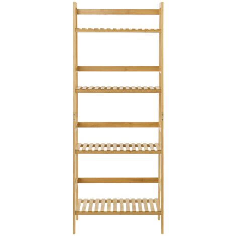 Scaffale a scala a 4 livelli 48 x 32 x 123 cm bambù 030007726