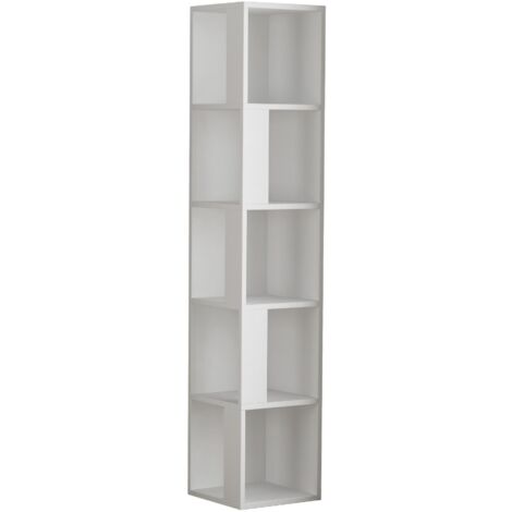 Scaffale ad angolo 5 ripiani bianco H161 cm - Piano