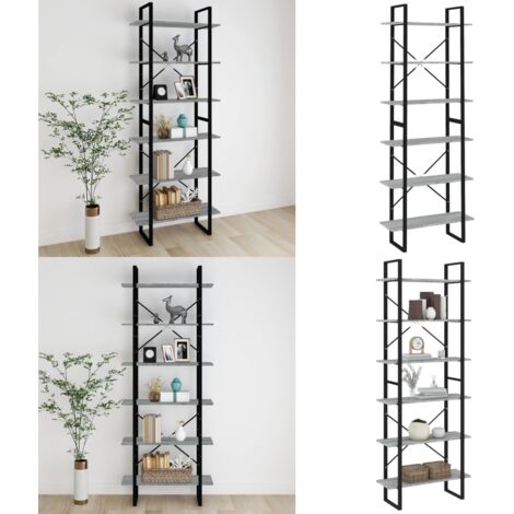 Scaffale Alto Grigio Sonoma 80x30x210 cm in Legno Multistrato - Scaffale in legno - Scaffale per oggetti