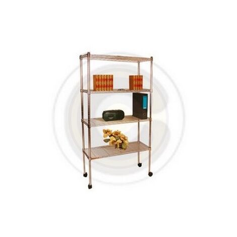 SCAFFALE AMERICA IN ACCIAIO CROMATO 4P CM.45X45XH170