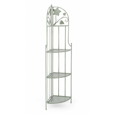Scaffale Angolare 48x35x165,5 cm Harriet in Acciaio Salvia