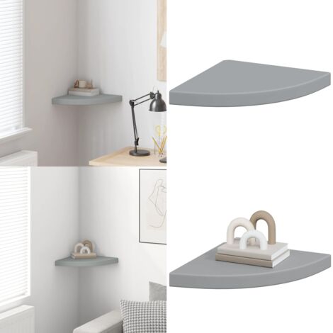 Scaffale Angolare a Parete Grigio 35x35x3,8 cm in MDF - Scaffale a parete - Scaffale in mdf