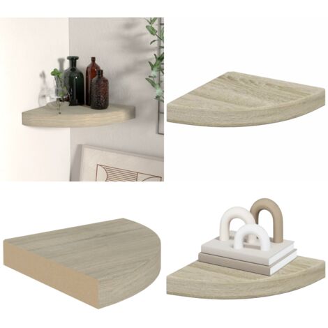 Scaffale Angolare a Parete Rovere 25x25x3,8 cm in MDF - Scaffale a Parete - Scaffale in MDF