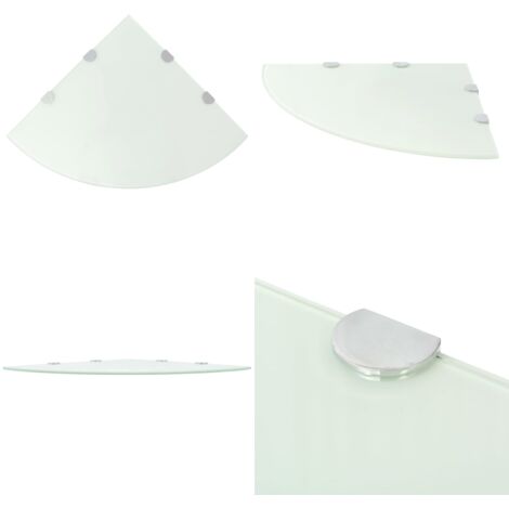 Scaffale Angolare con Supporti Cromati Vetro Bianco 45x45 cm - Scaffale a Parete - Scaffale in Vetro