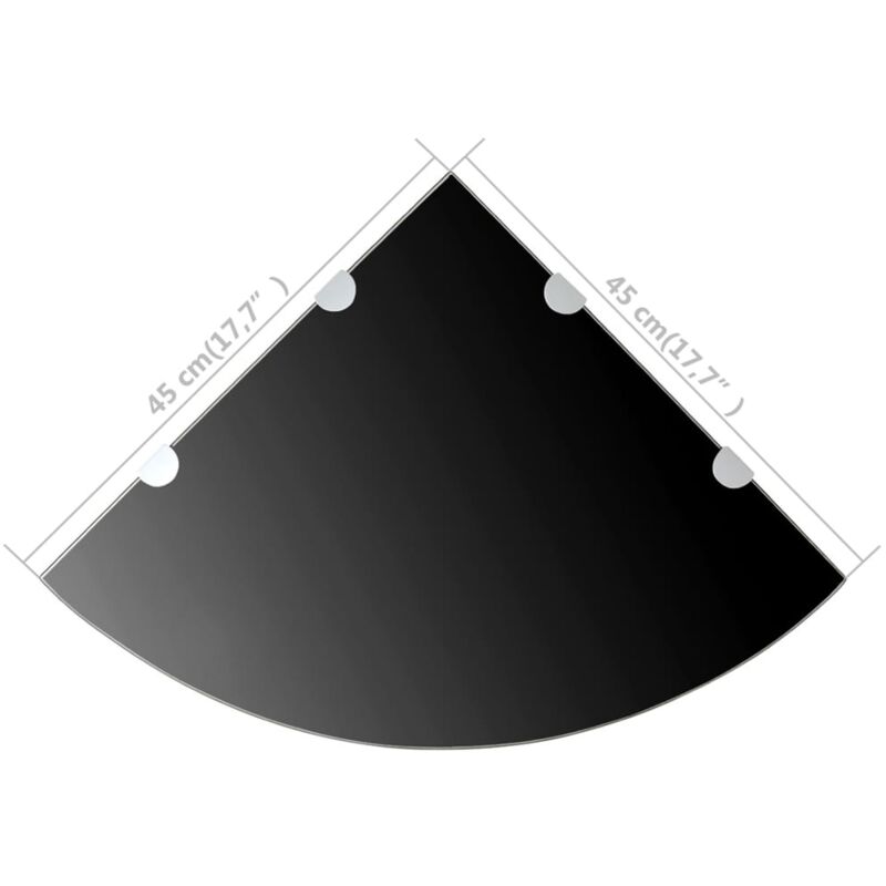 spessore 6 mm con finiture cromate ufficio camera da letto Set di due mensole angolari in vetro temprato per bagno