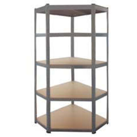 Scaffale angolare in kit 5 ripiani in legno - 5 ripiani cm.40x70x40x90x90x180h.