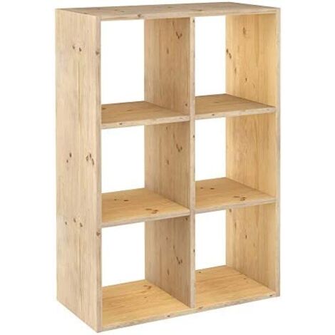 Scaffale Astigarraga Dinamic 6 Marrone Naturale Pino 70,8 x 33 x 105,4 cm Cubi Componibile