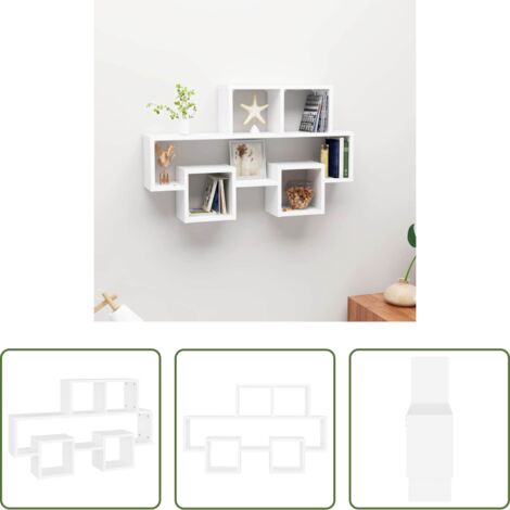 Scaffale auto -  Scaffale a Muro Auto Bianco 82x15x51 cm Legno Multistrato