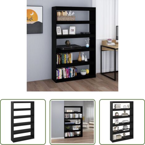 Scaffale autoportante -  Libreria/Divisorio Nero 100x30x167,5 cm in Legno di Pino