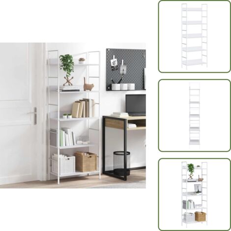 Scaffale Autoportante - vidaXL Scaffale Libri 5 Ripiani Bianco 60x27,6x158,5 Legno Multistrato - Scaffale in Acciaio