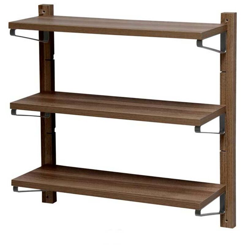 Libreria Mensole Scaffale Parete Design Moderno Legno mdf 3 Ripiani Noce 60x17cm