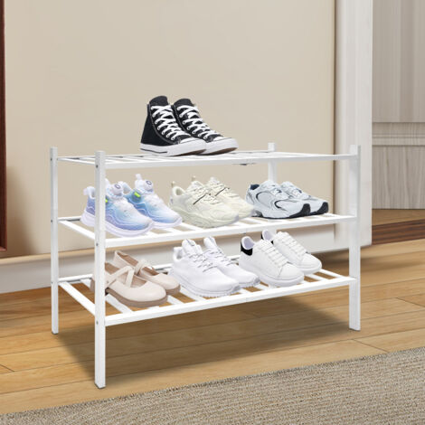 Scaffale bambù 3 livelli 68,62850 cm, scaffale scarpe, supporto scarpe indipendente, decorazione casa e bagno, organizzatore bagno, estate, inizio scuola