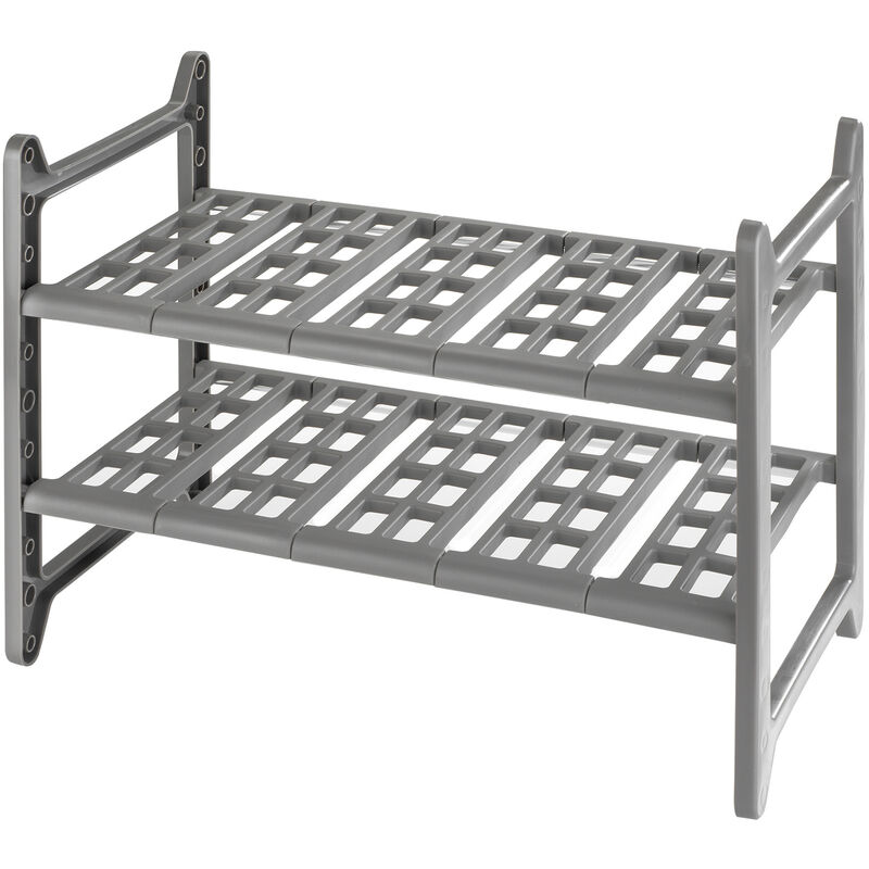 Wenko - Scaffale per mobiletto Flexi - allungabile , Alluminio, 44-82 x 39 x 28 cm, Alluminio