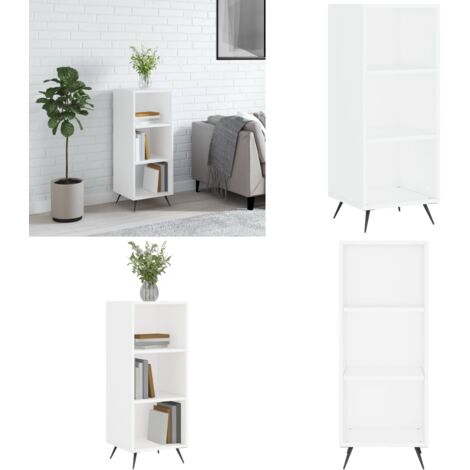 Scaffale Bianco 34,5x32,5x90 cm in Legno Multistrato - Scaffale moderno - Scaffale in metallo