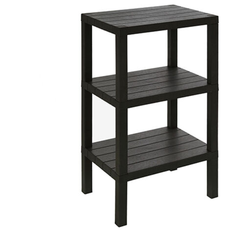 SCAFFALE COLONNA BAGNO 3 RIPIANI POLIPROPILENE L.38xH.73,5xP.29cm NERO FERIDRAS