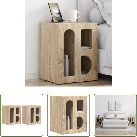 Scaffale -  Comodino 2 pcs Rovere Sonoma 40 x 35 x 50 cm Legno multistrato