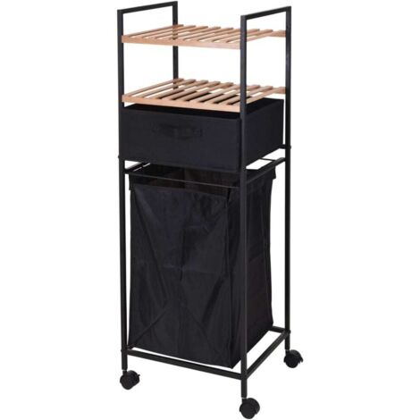 Scaffale con 2 Ripiani Cesto in Bambù 89,5 cm109 cm Bathroom Solutions