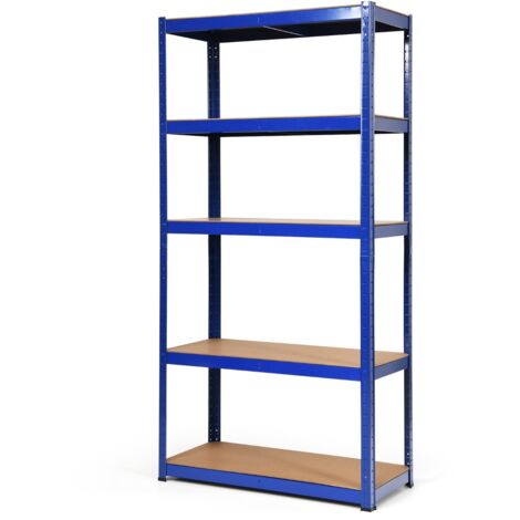Scaffale con 5 livelli salva spazio, Organizer con struttura in acciaio resistente portata 875kg 40x90x180cm Blu