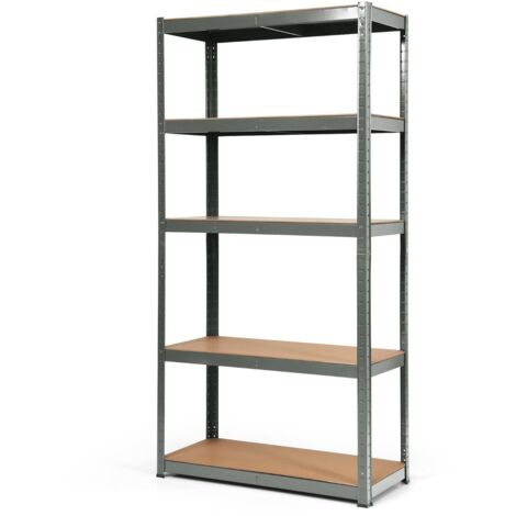 Scaffale con 5 livelli salva spazio, Organizer con struttura in acciaio resistente portata 875kg 40x90x180cm Grigio