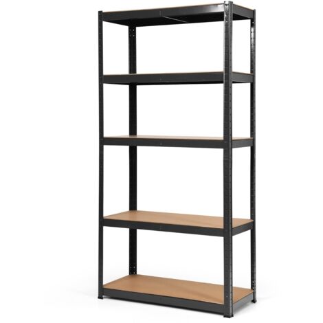 Scaffale con 5 livelli salva spazio, Organizer con struttura in acciaio resistente portata 875kg 40x90x180cm Nero