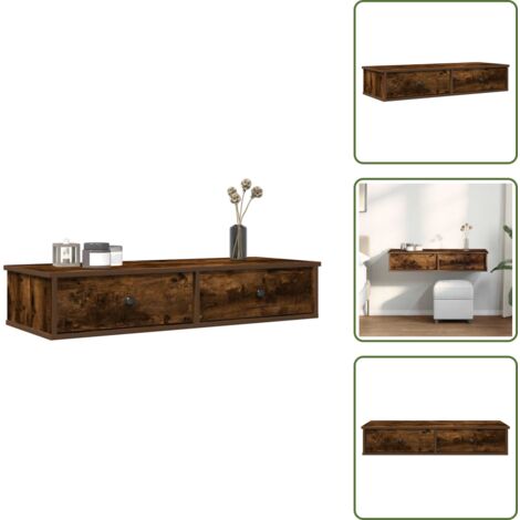 Scaffale con cassetti - vidaXL Scaffale a Parete con Cassetti Fumo 100x37,5x19cm in Truciolato - Scaffale decorativo