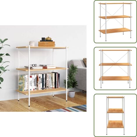 Scaffale con mensole - vidaXL Scaffale con 3 Mensole Bianco e Rovere 80x40x92 cm - Scaffale per ufficio