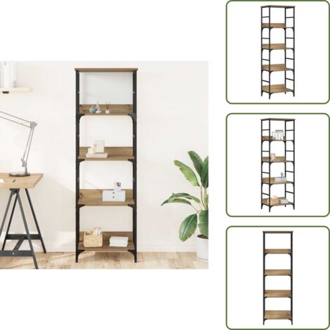 Scaffale con ripiani - vidaXL Libreria Rovere Artigianale 50x33x153 cm in Truciolato - Libreria in legno
