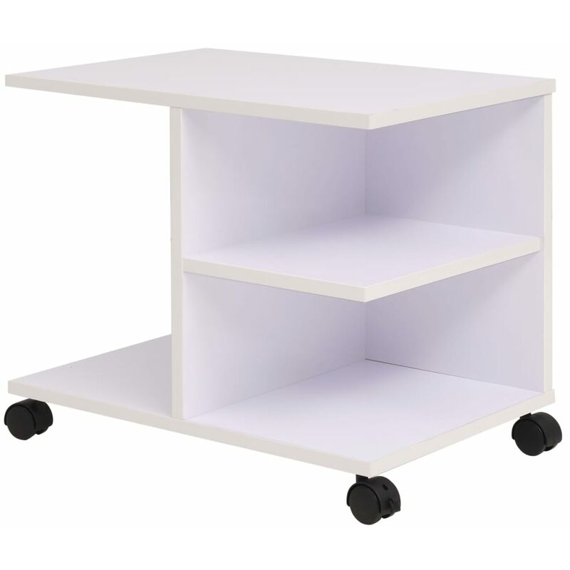 Libreria, Scaffale Portaoggetti con Ruote 50x35x42 cm Bianco Vidaxl 8440