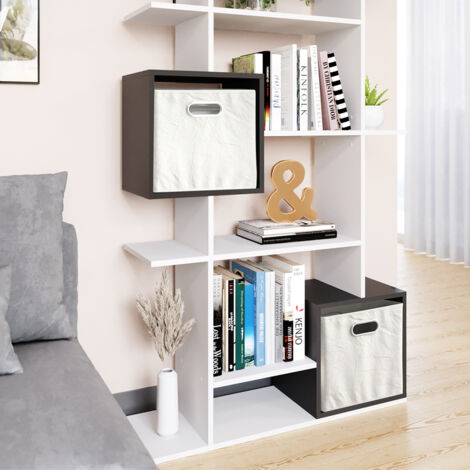 Scaffale Cube, Bianco/antracite, 92 x 187.7 cm, Vicco