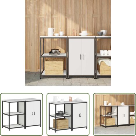 Scaffale cucina -  Set di Stoccaggio per Cucina con lo scaffale 2 pcs Bianco