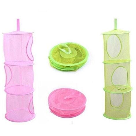 Scaffale da appendere, organizer in rete, per camera da letto, parete, porta, armadio, cesto per giocattoli per bambini, 1 pezzo (rosa)