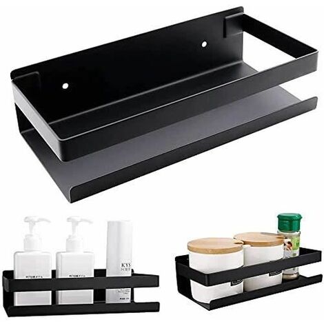 Scaffale da bagno in acciaio inox colore nero