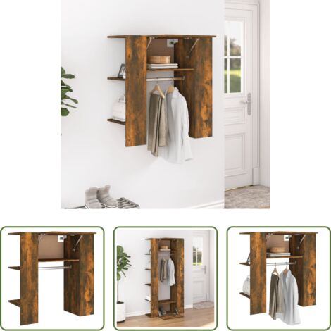Scaffale da corridoio -  Scaffale da Ingresso Rovere Fumo 97,5x37x99cm Legno Multistrato