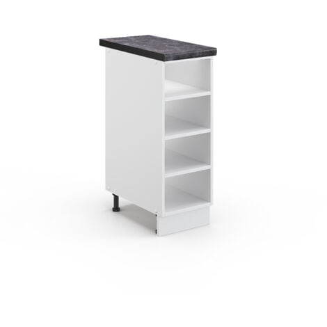 Scaffale da cucina Fame-Line, Bianco, 30 cm , PL Antracite, Vicco